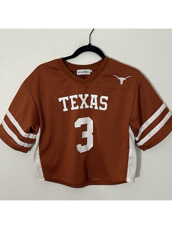 Established And Co Tops - Established And Co Women’s Orange Texas Longhorns Ewers Cropped Top Size Large